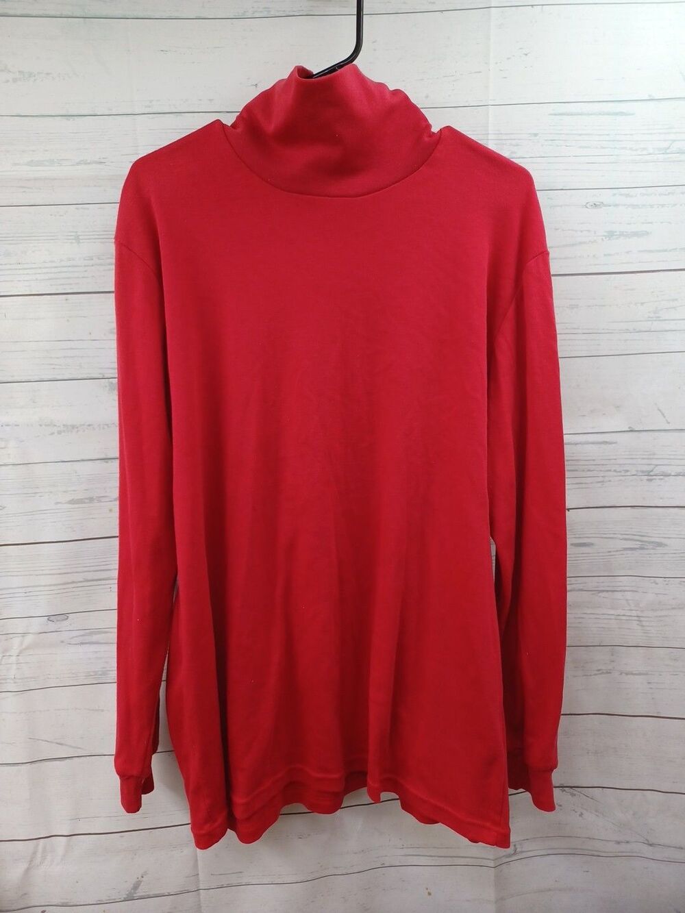 Vtg Lauren Brooke Turtle Neck Red Top Sz 22 - 1X Long Sleeve